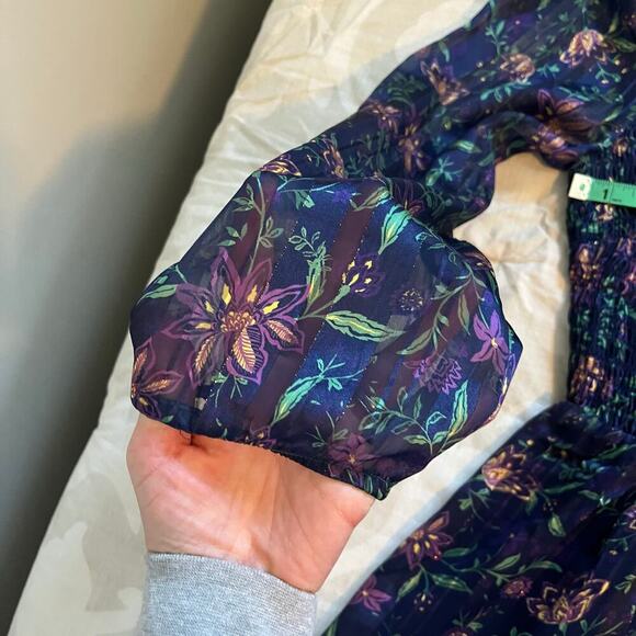 Adelyn Rae Darlene textured smocked floral dress women’s small nwt - Picture 9 of 11